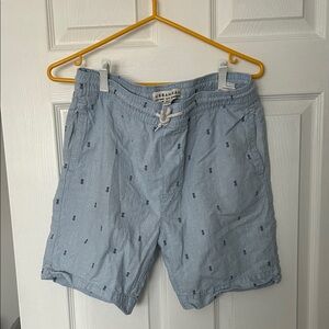 Light Blue Patterned Men's Shorts